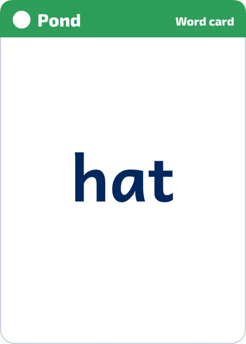 Pond word card: hat