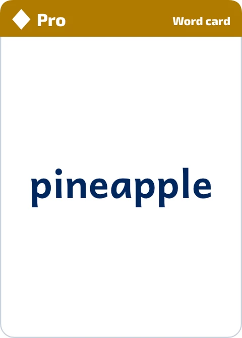 Stick Tap Words Pro phonics word card for pineapple, word side